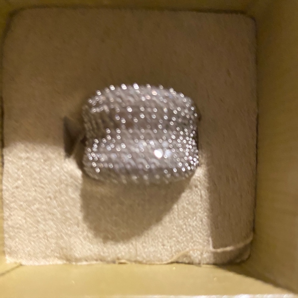 Cocktail ring sterling sliver with diamonique